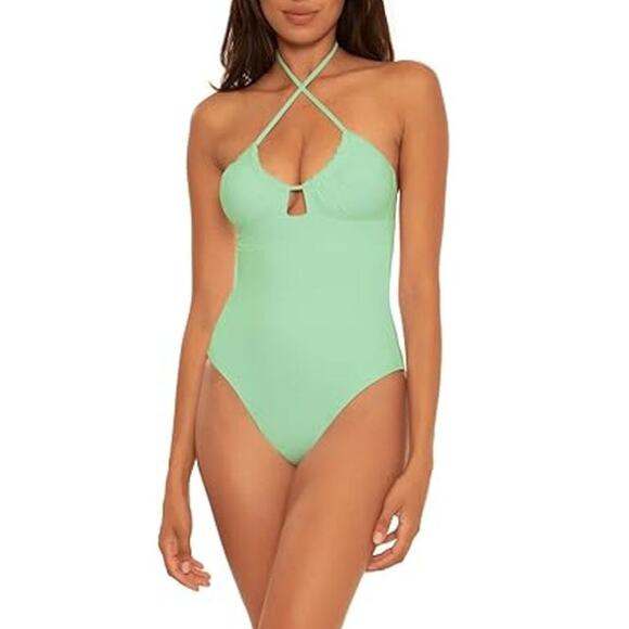 Becca by Rebecca Virtue Seaglass Color Code Candice Multi Way One-Piece Size S - Picture 1 of 10